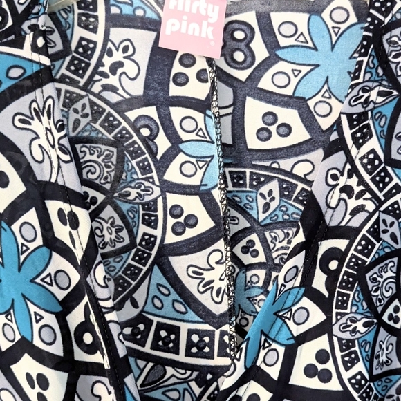 Teal Patterned Maxi Wrap Dress, size Large - Picture 5 of 6